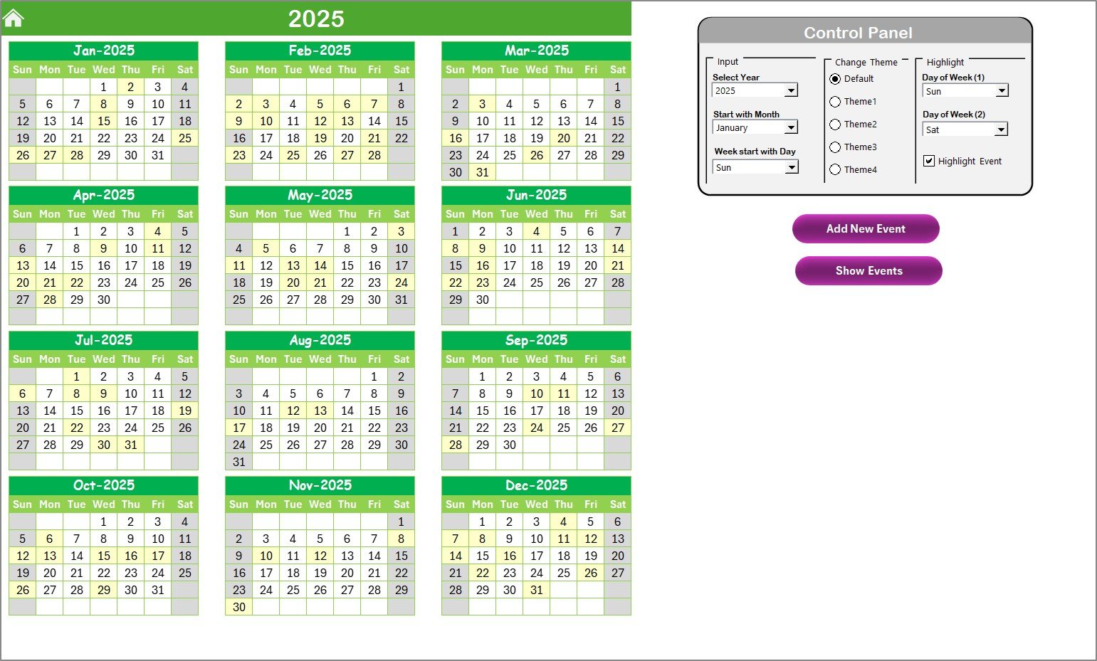 Annual View Sheet