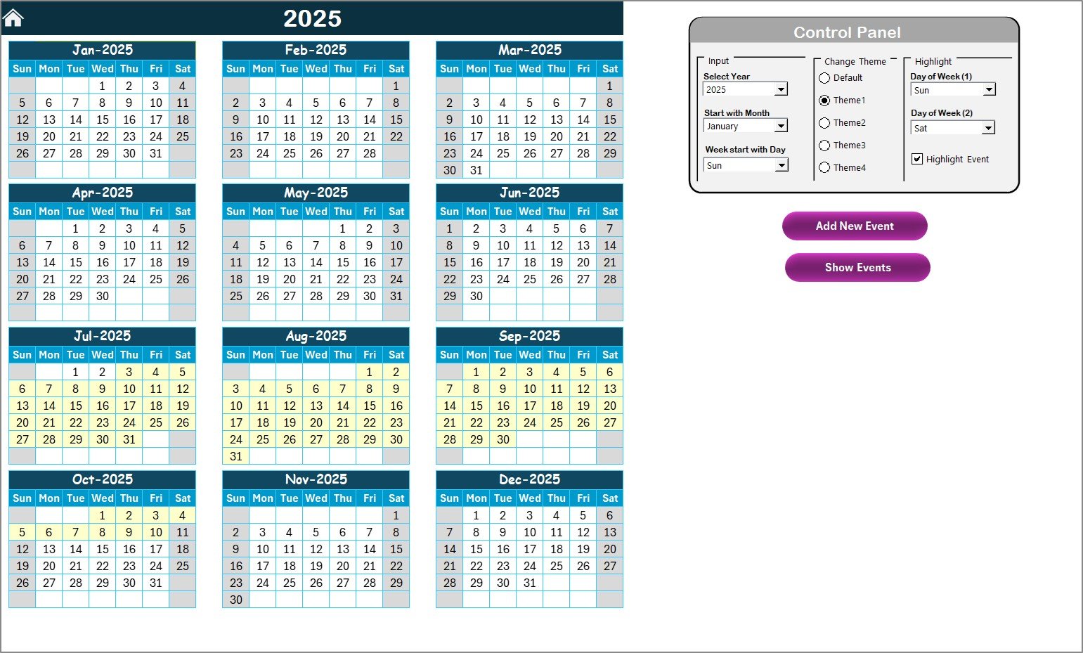 Annual View Sheet