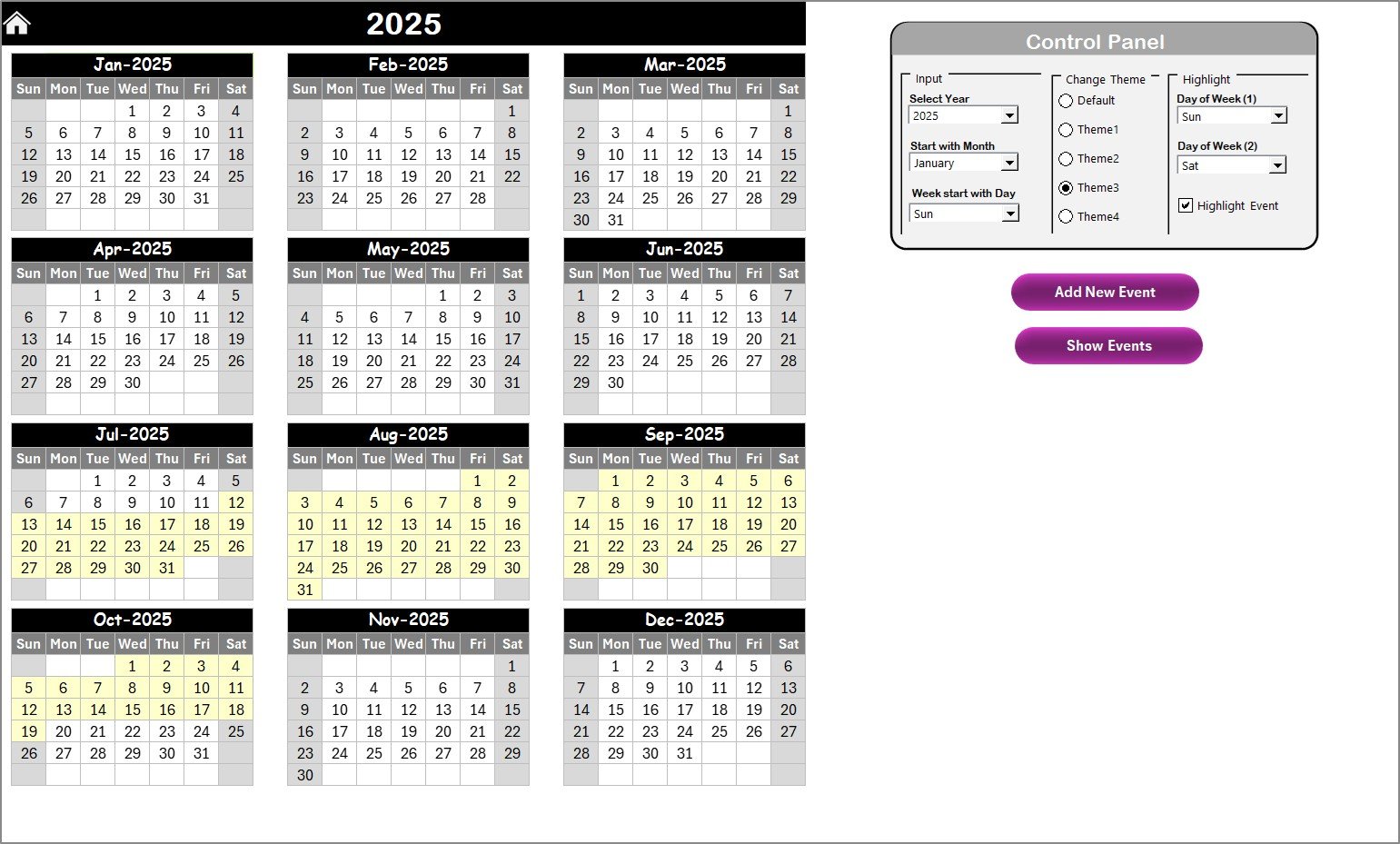 Annual View Sheet