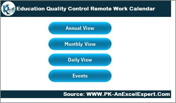 Education Quality Control Remote Work Calendar
