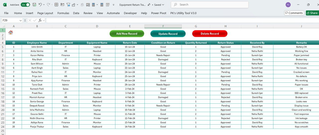 Data Entry Sheet