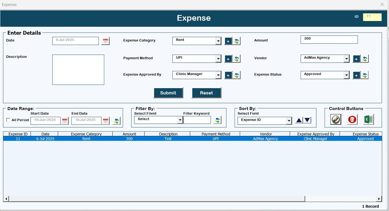 Expenses Form