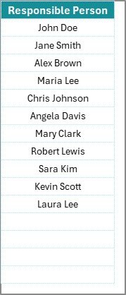 List Sheet Tab