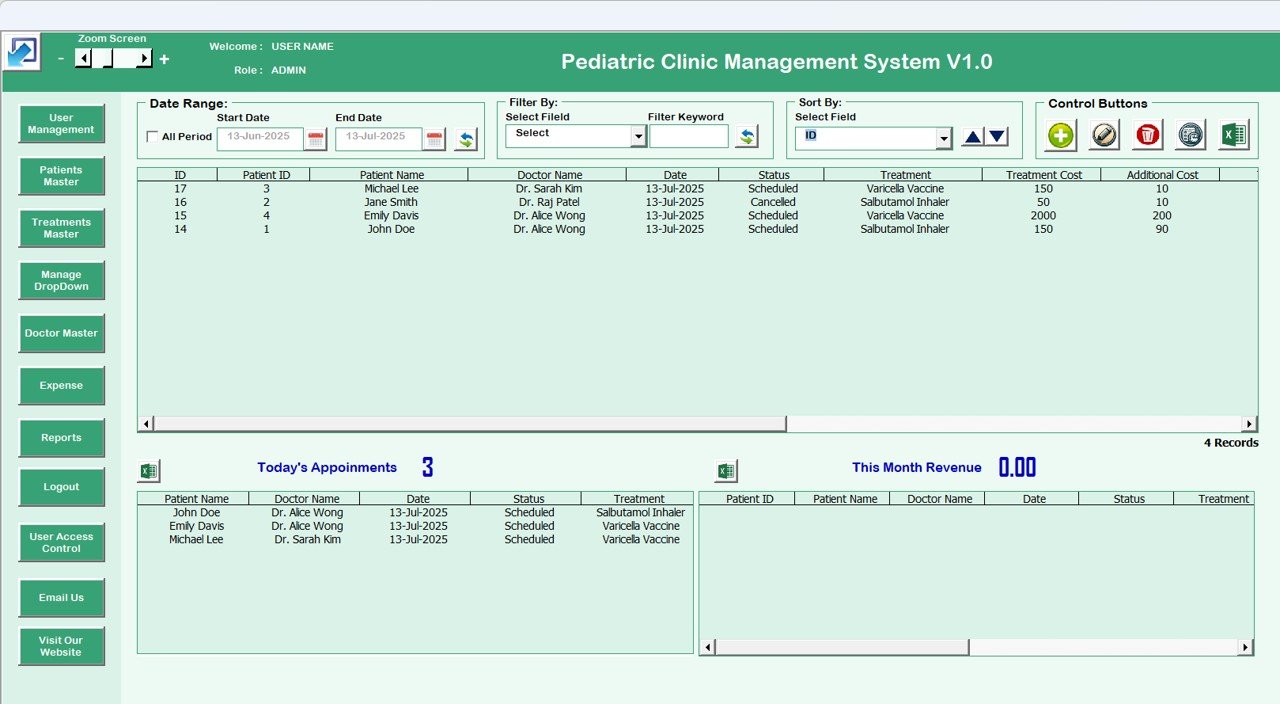 Pediatric Clinic Management System