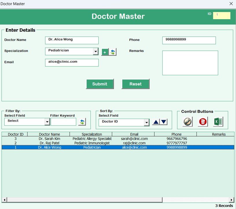 Dostor Master Form