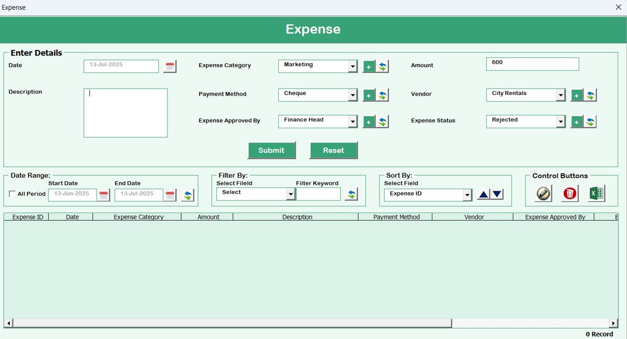 Expenses Form