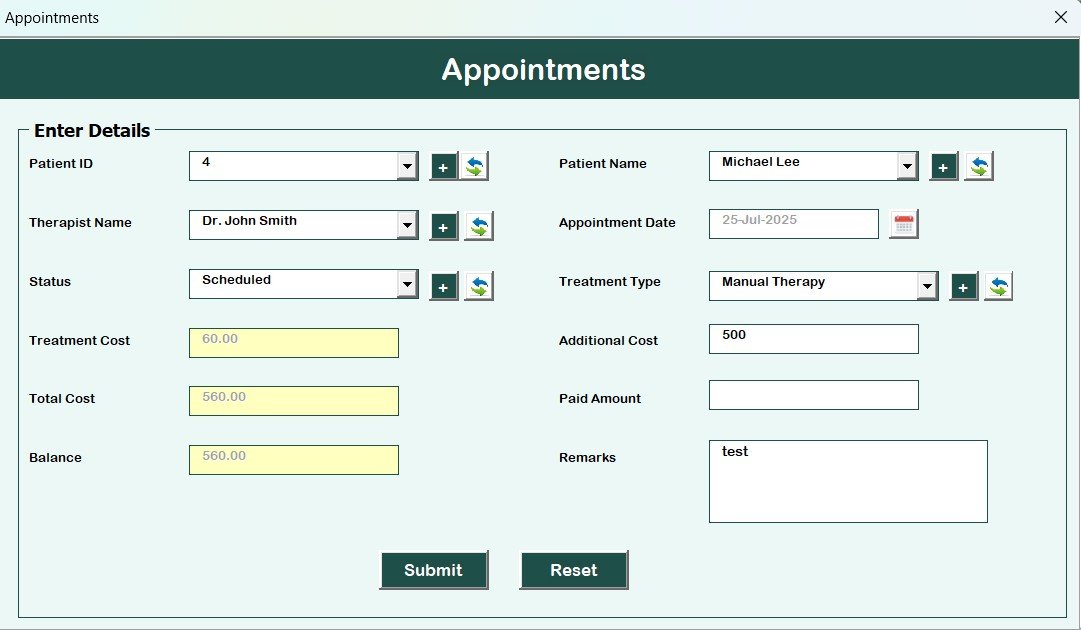 Physiotherapy Clinic Management System