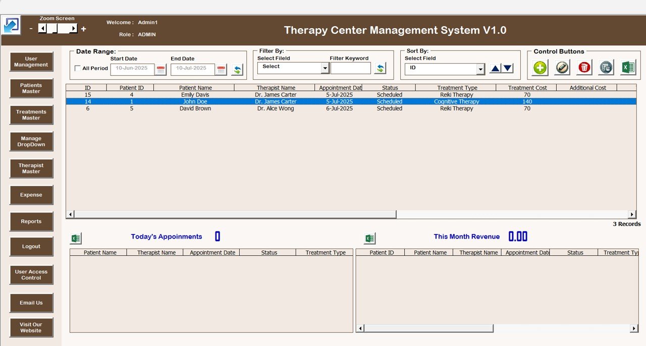 Therapy Centre Management System