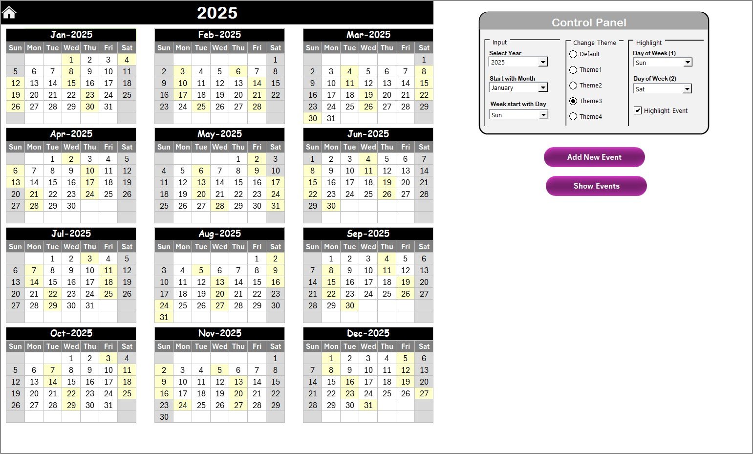 Annual View Sheet