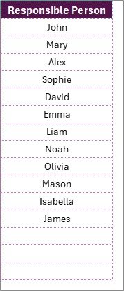 List Sheet Tab