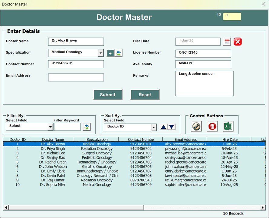 Doctor Master Form