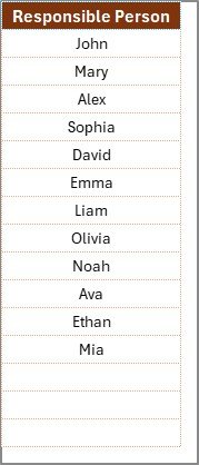 List Sheet Tab