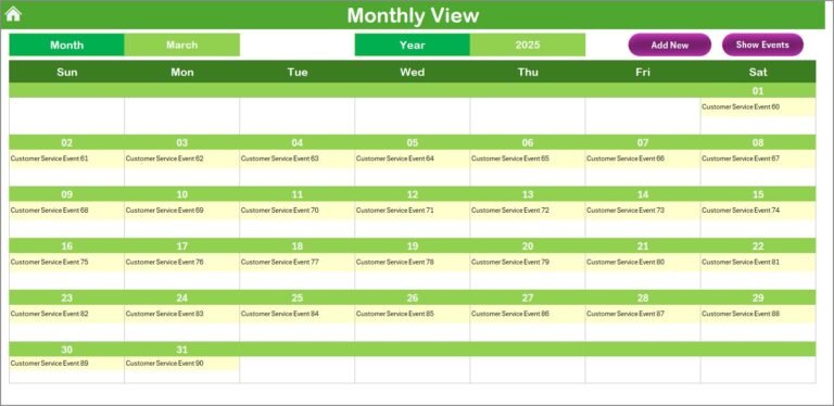 Finance Customer Service Customer Experience Calendar in Excel - PK: An ...