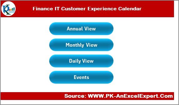 Finance IT Customer Experience Calendar in Excel