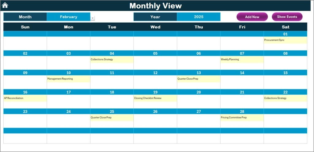Finance Operations Remote Work Calendar in Excel - PK: An Excel Expert