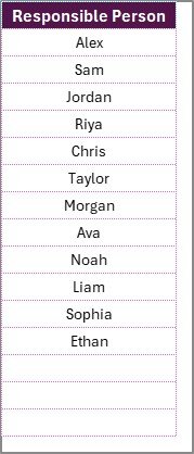 List Sheet Tab
