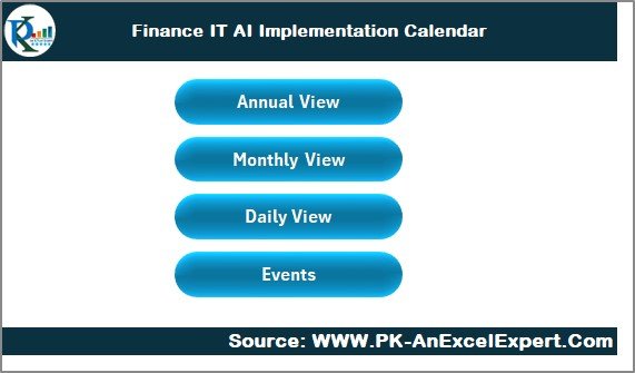 Finance IT AI Implementation Calendar in Excel