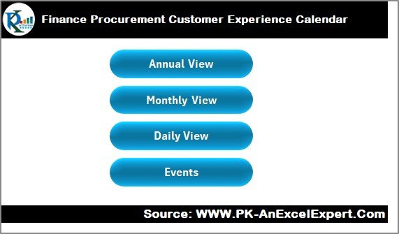 Finance Procurement Customer Experience Calendar in Excel