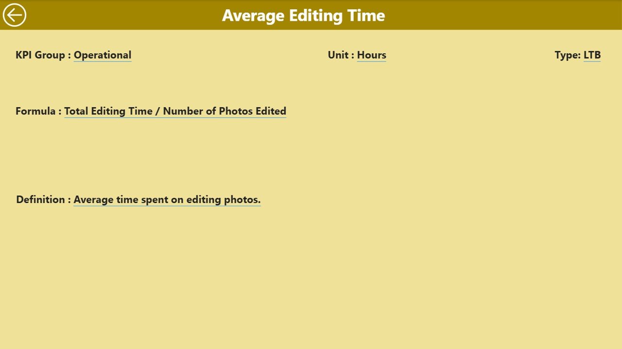 KPI Definition Page