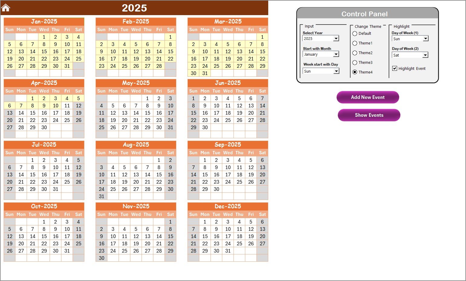 Healthcare Procurement Cybersecurity Calendar in Excel