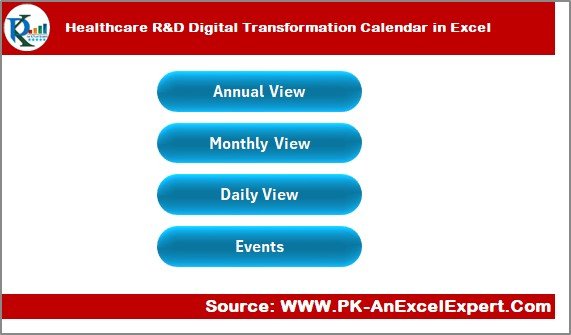 Healthcare R&D Digital Transformation Calendar in Excel 