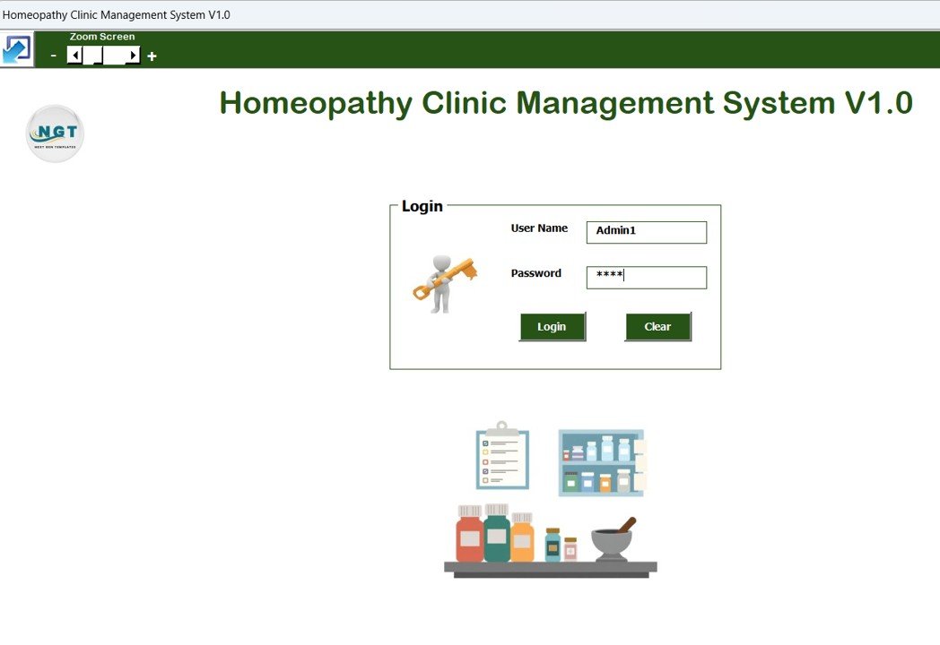 Homeopathy Clinic Management System V1.0 in Excel VBA