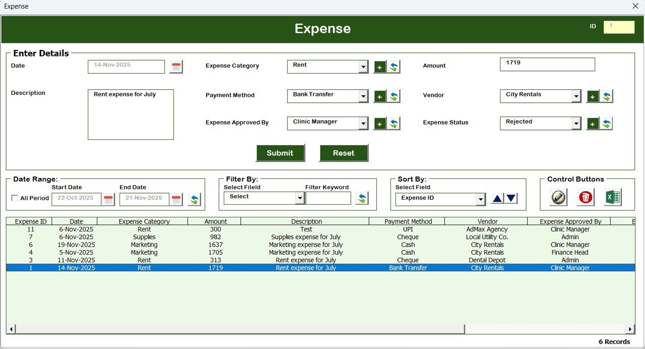 Expenses Form