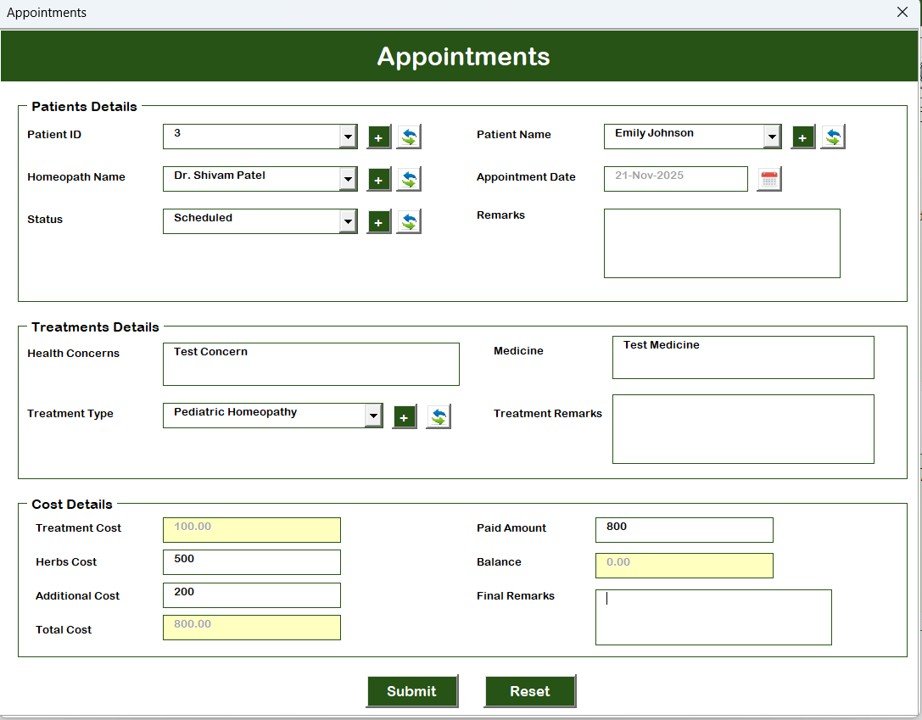 Appointments Form