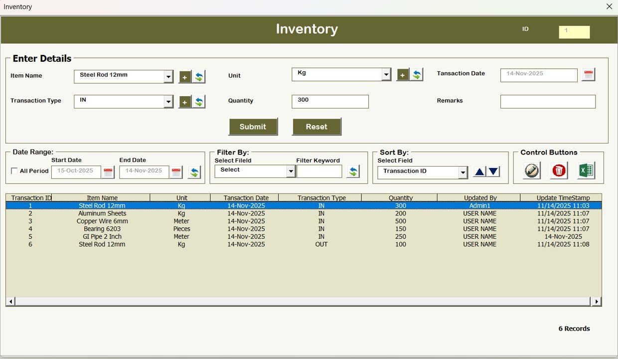Inventory Form
