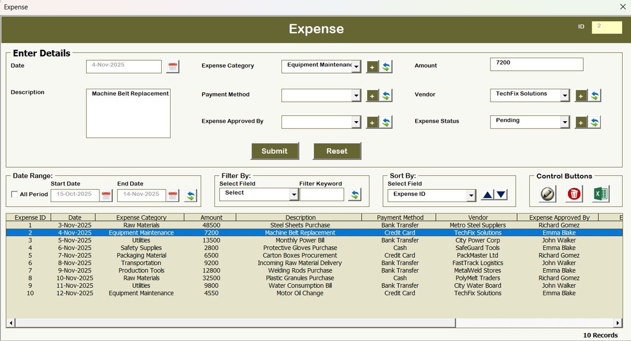 Expenses Form