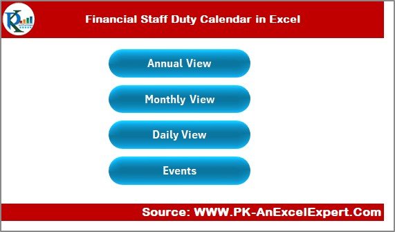 Financial Staff Duty Calendar in Excel
