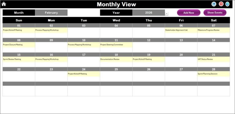 Customer Service Project Calendar in Excel - PK: An Excel Expert