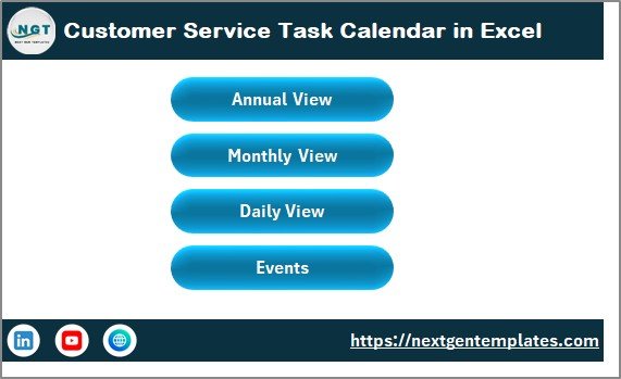 Customer Service Task Calendar in Excel
