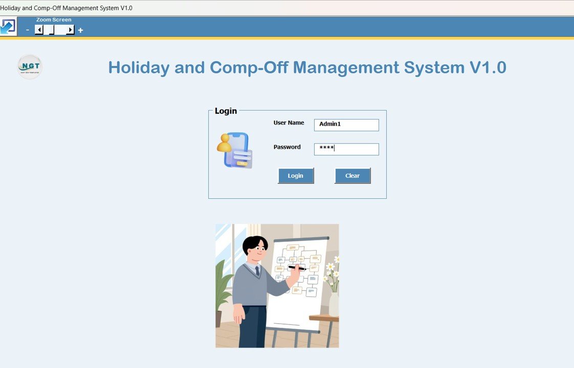 Holiday & Comp-Off Management System V1.0 in Excel VBA