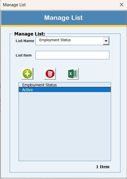 Manage List Feature 