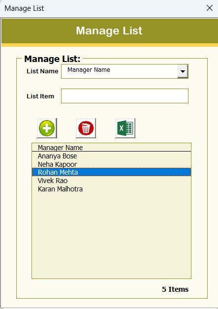 Manage Lists