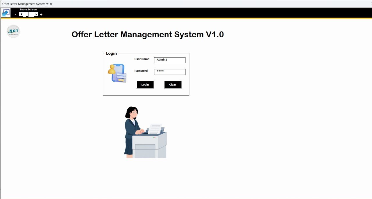 Offer Letter Management System V1.0 in Excel VBA