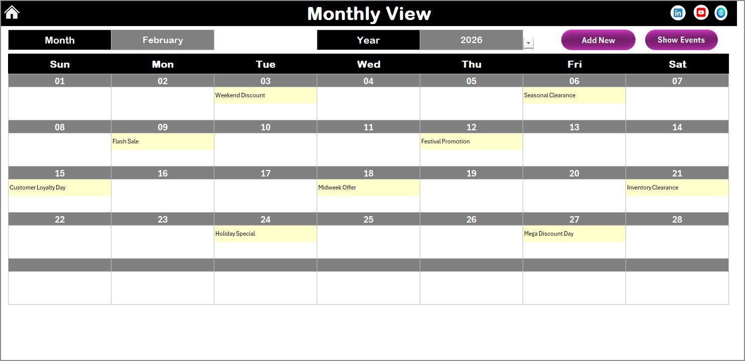 Monthly View Sheet