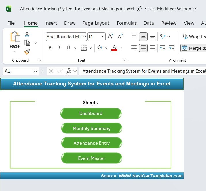 Attendance Tracking System for Events and Meetings in Excel