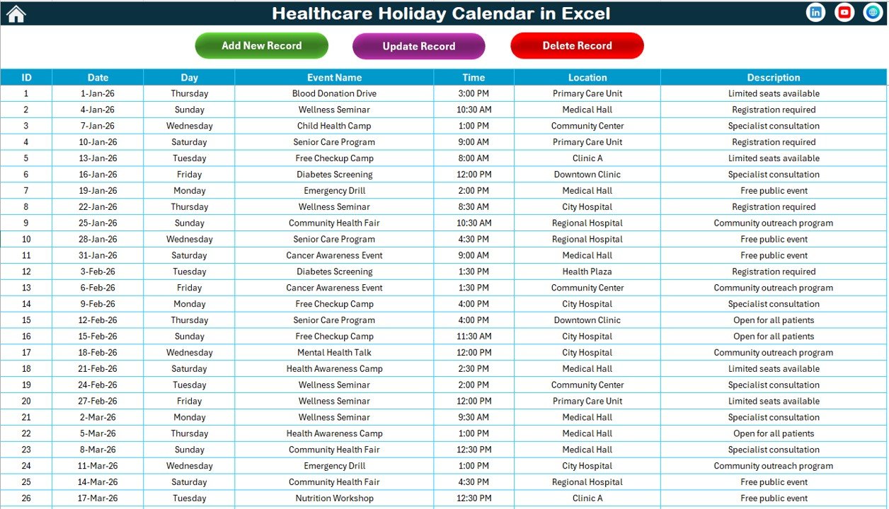 Events Sheet
