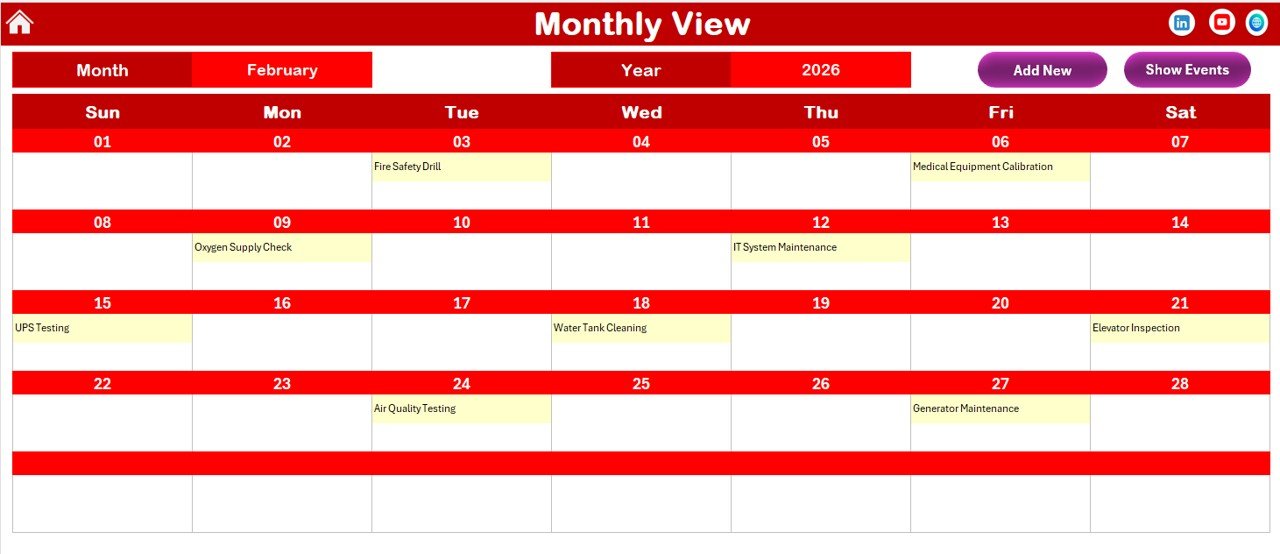 Monthly View Sheet