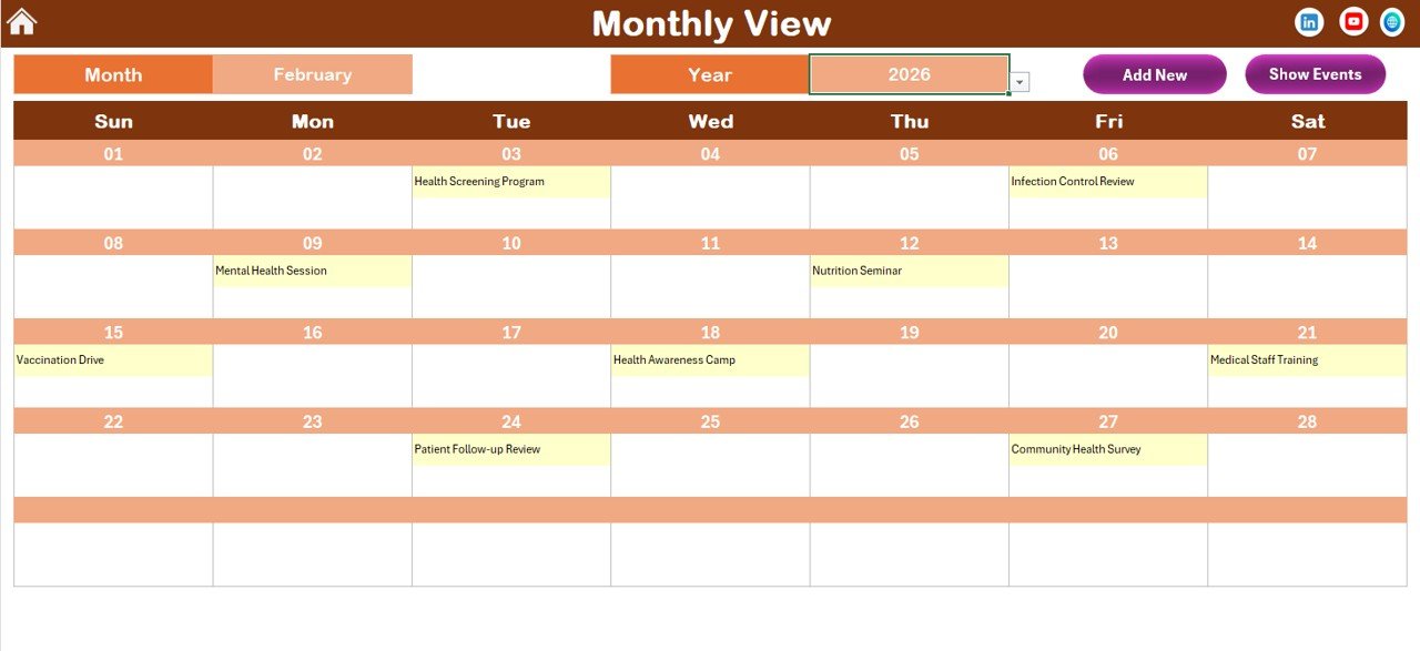Monthly View Sheet