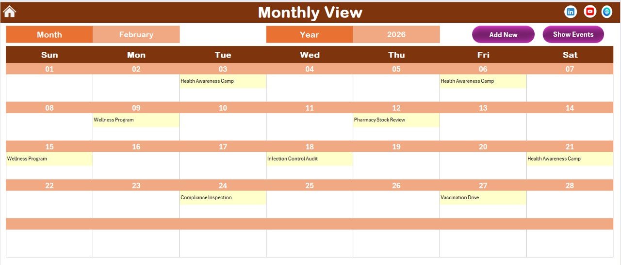 Monthly View Sheet
