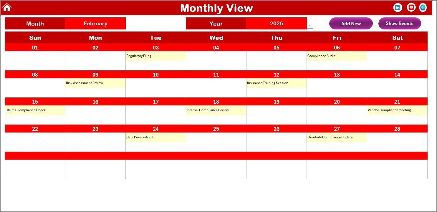 Monthly View Sheet