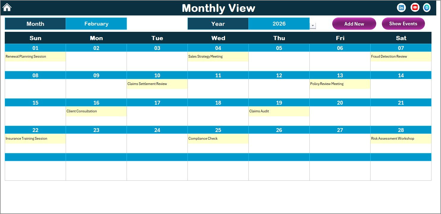 Monthly View Sheet