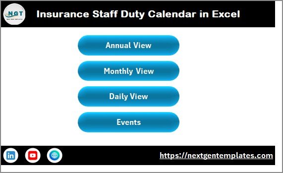 Insurance Staff Duty Calendar in Excel