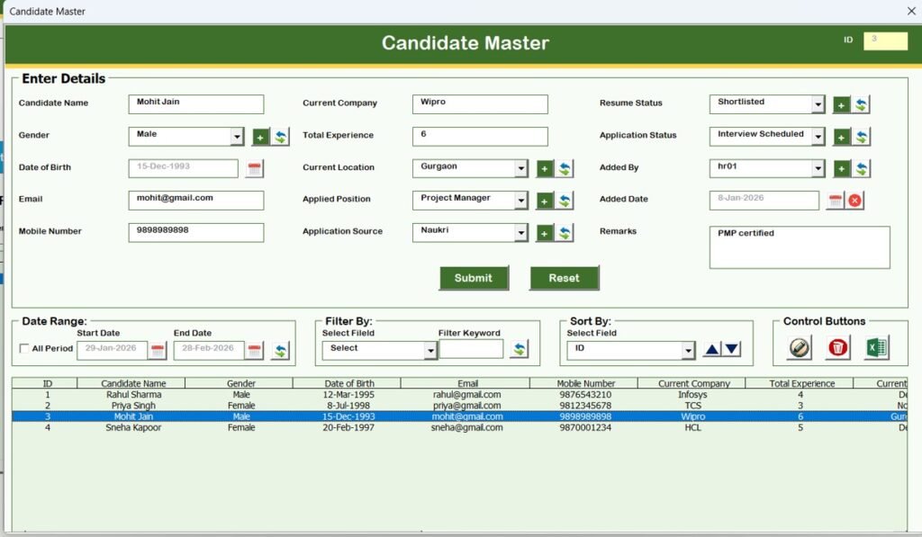 Interview Scheduling Management System V1.0 - PK: An Excel Expert