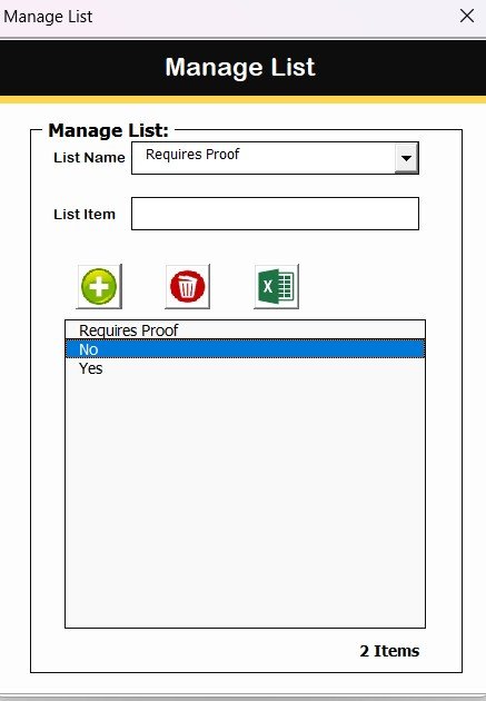  Manage List