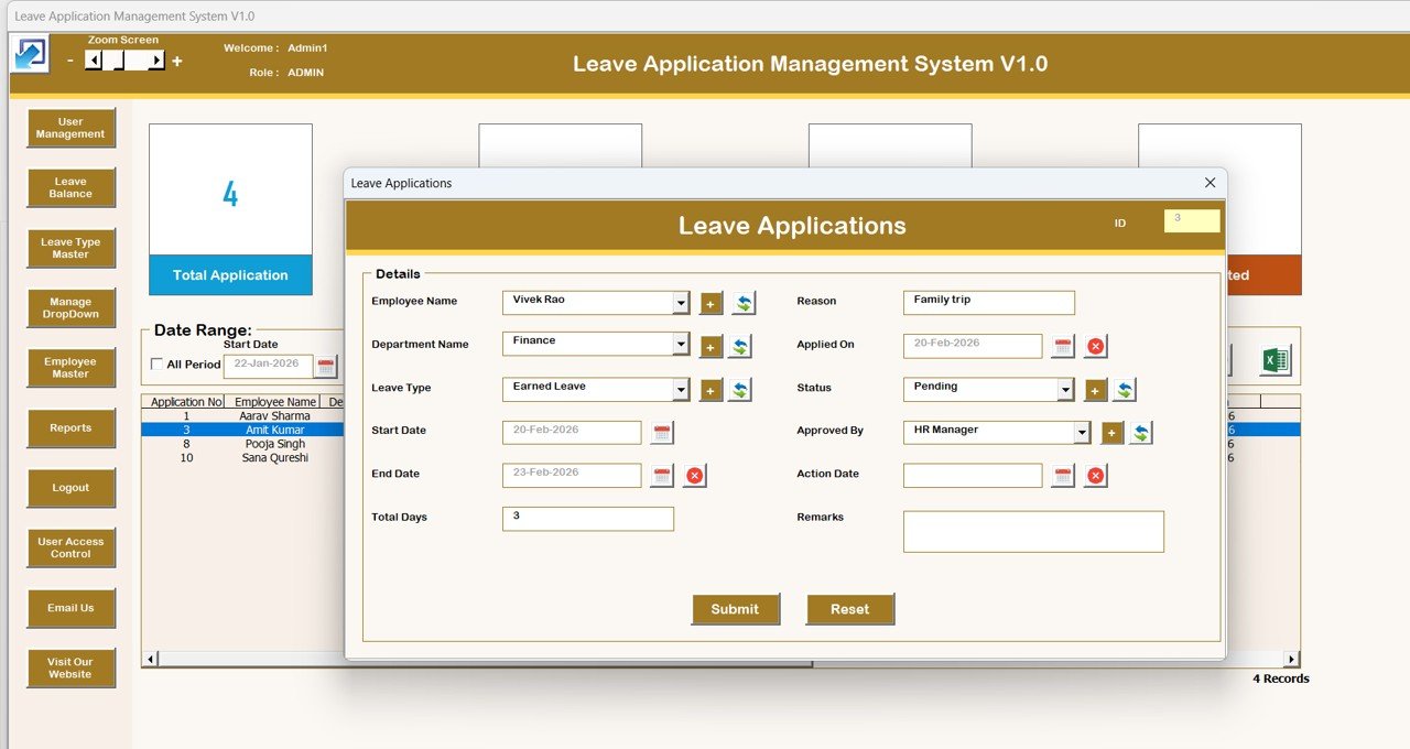 Leave Application Management System