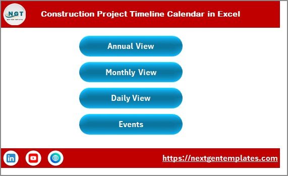 Construction Project Timeline Calendar in Excel